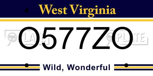 O577ZO West Virginia License Plate