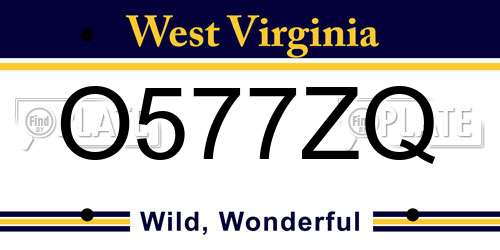 O577ZQ West Virginia License Plate