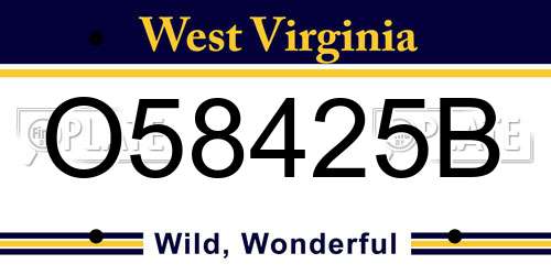 O58425B West Virginia License Plate
