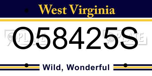 O58425S West Virginia License Plate