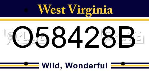 O58428B West Virginia License Plate