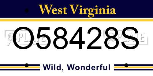 O58428S West Virginia License Plate