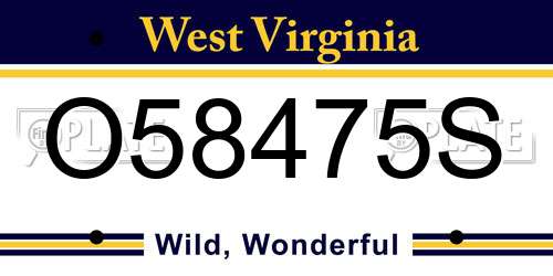 O58475S West Virginia License Plate