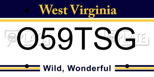 O59TSG West Virginia License Plate