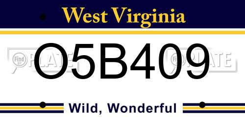 O5B409 West Virginia License Plate