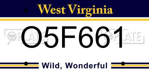 O5F661 West Virginia License Plate