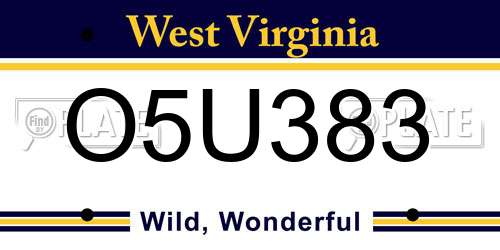 O5U383 West Virginia License Plate