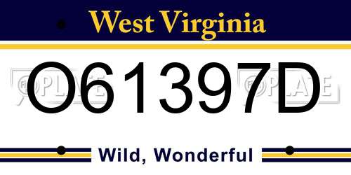 O61397D West Virginia License Plate
