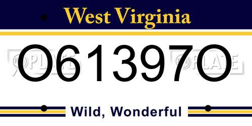 O61397O West Virginia License Plate