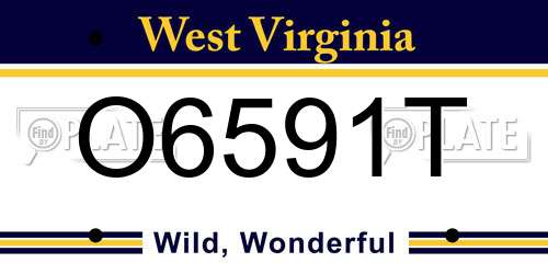 O6591T West Virginia License Plate