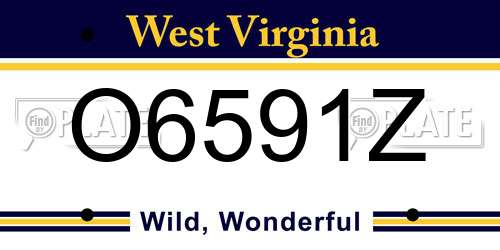 O6591Z West Virginia License Plate