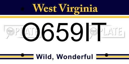 O659IT West Virginia License Plate