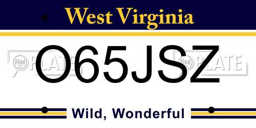 O65JSZ West Virginia License Plate