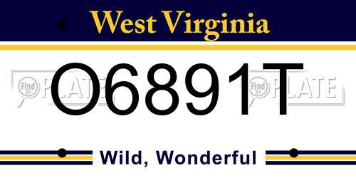 O6891T West Virginia License Plate