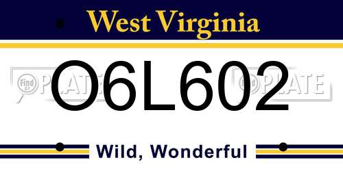 O6L602 West Virginia License Plate