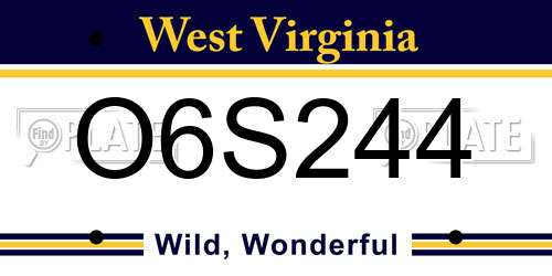 O6S244 West Virginia License Plate