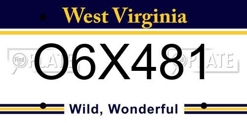 O6X481 West Virginia License Plate
