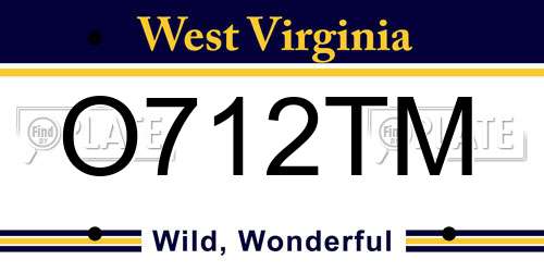 O712TM West Virginia License Plate
