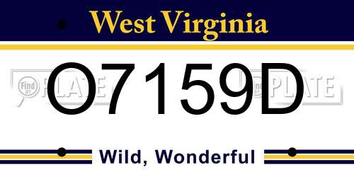 O7159D West Virginia License Plate