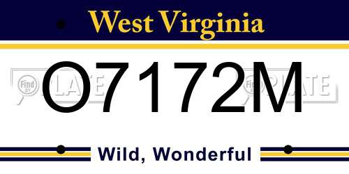 O7172M West Virginia License Plate