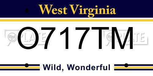 O717TM West Virginia License Plate