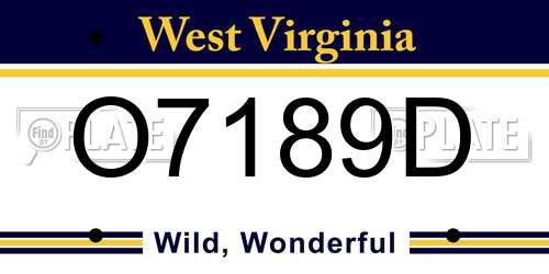 O7189D West Virginia License Plate