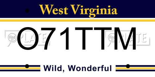 O71TTM West Virginia License Plate