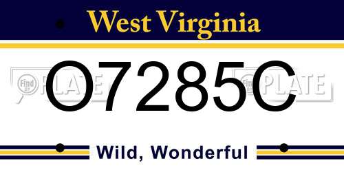 O7285C West Virginia License Plate