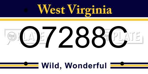 O7288C West Virginia License Plate