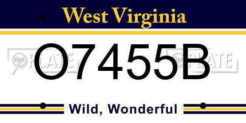 O7455B West Virginia License Plate