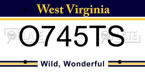O745TS West Virginia License Plate