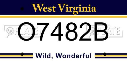 O7482B West Virginia License Plate