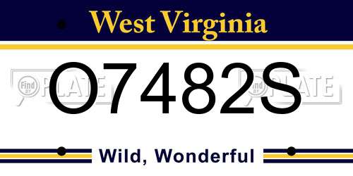 O7482S West Virginia License Plate