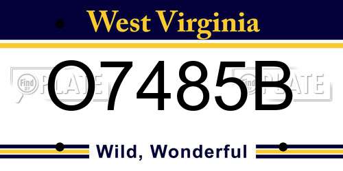 O7485B West Virginia License Plate