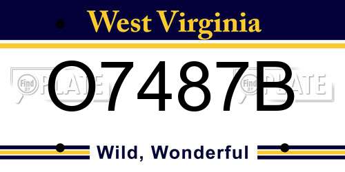 O7487B West Virginia License Plate