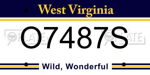 O7487S West Virginia License Plate