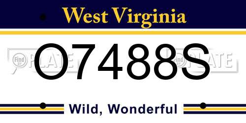O7488S West Virginia License Plate