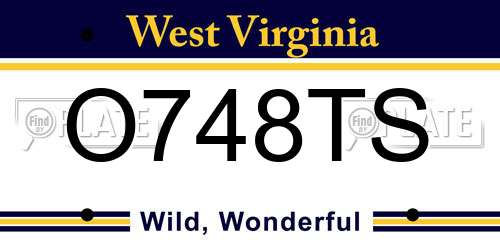 O748TS West Virginia License Plate