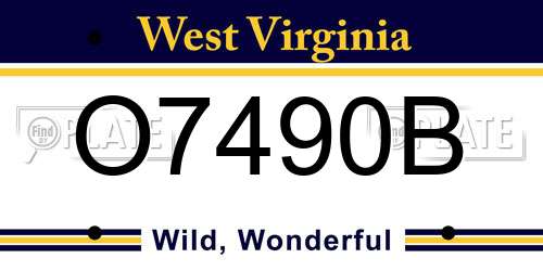 O7490B West Virginia License Plate