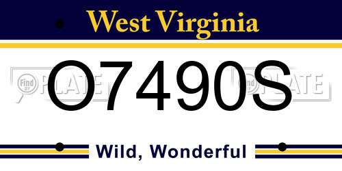 O7490S West Virginia License Plate
