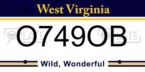 O749OB West Virginia License Plate