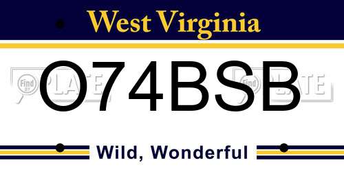 O74BSB West Virginia License Plate