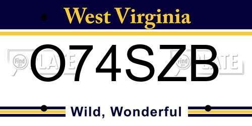 O74SZB West Virginia License Plate
