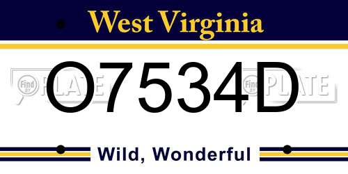 O7534D West Virginia License Plate