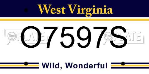 O7597S West Virginia License Plate
