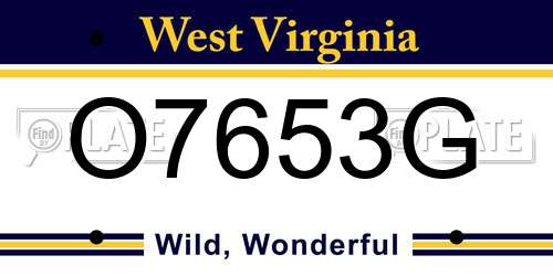 O7653G West Virginia License Plate