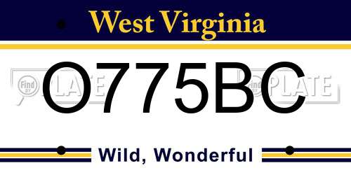 O775BC West Virginia License Plate