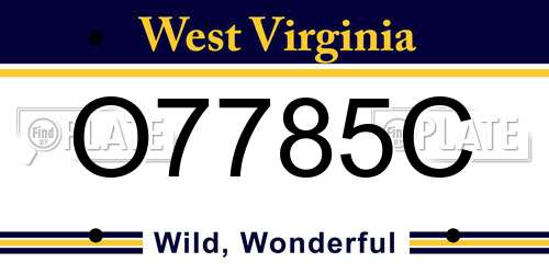 O7785C West Virginia License Plate