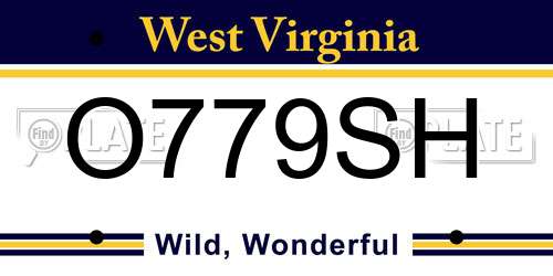O779SH West Virginia License Plate