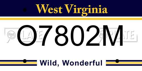 O7802M West Virginia License Plate